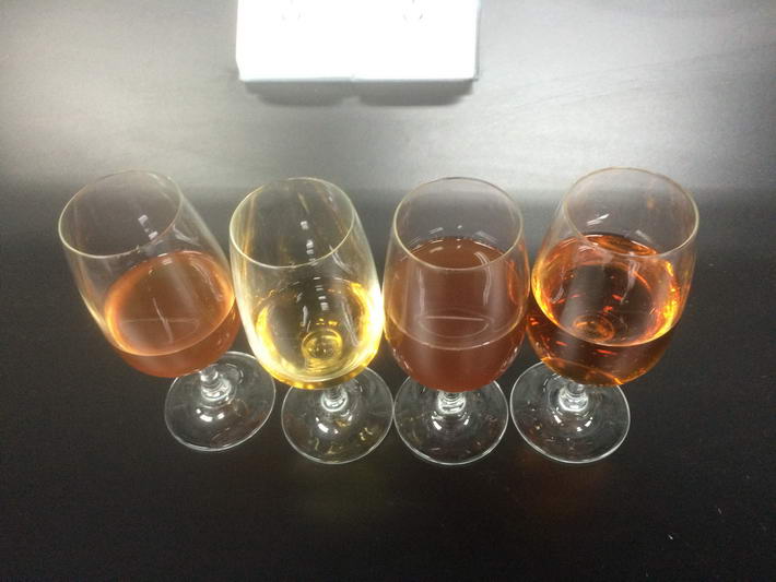 半發(fā)酵棗酒低溫過濾效果（液體速冷機+錯流膜過濾機效果）